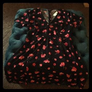 Gap black and pink flower dress